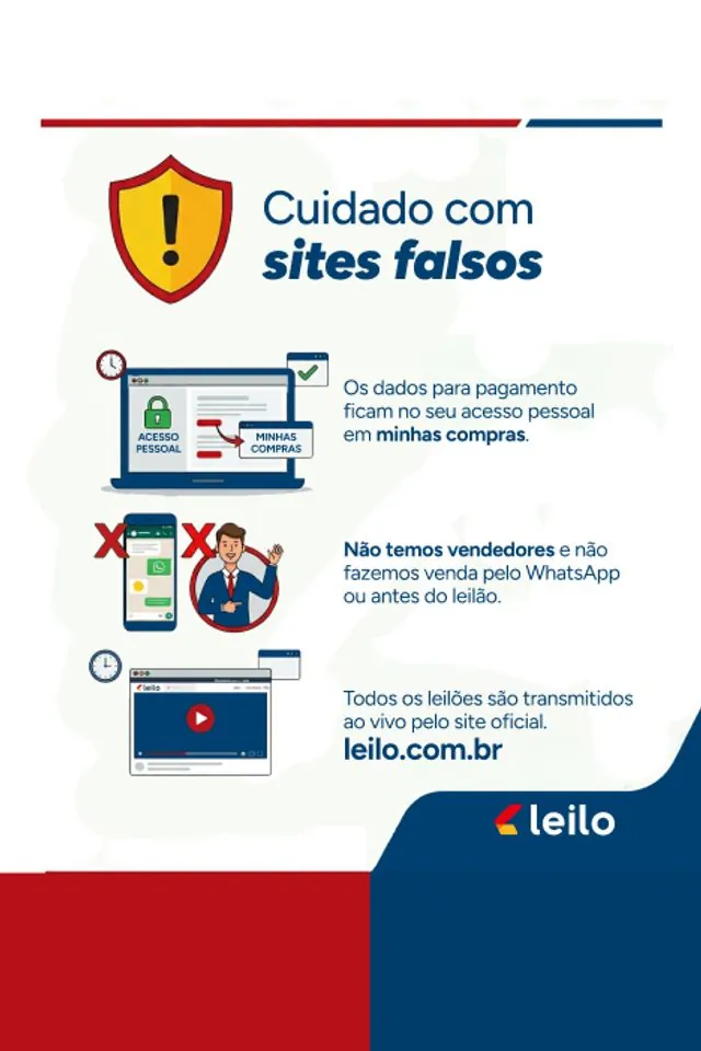 Cuidado com sites falsos